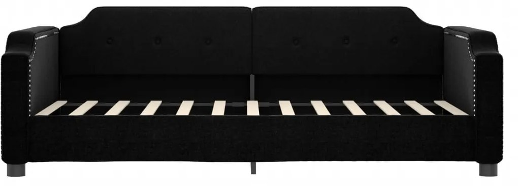 Sofá-cama com gavetão e gavetas 90x200 cm tecido preto