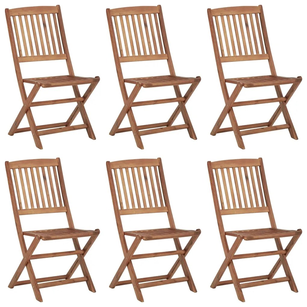vidaXL Cadeiras de jardim dobráveis 6 pcs madeira de acácia maciça