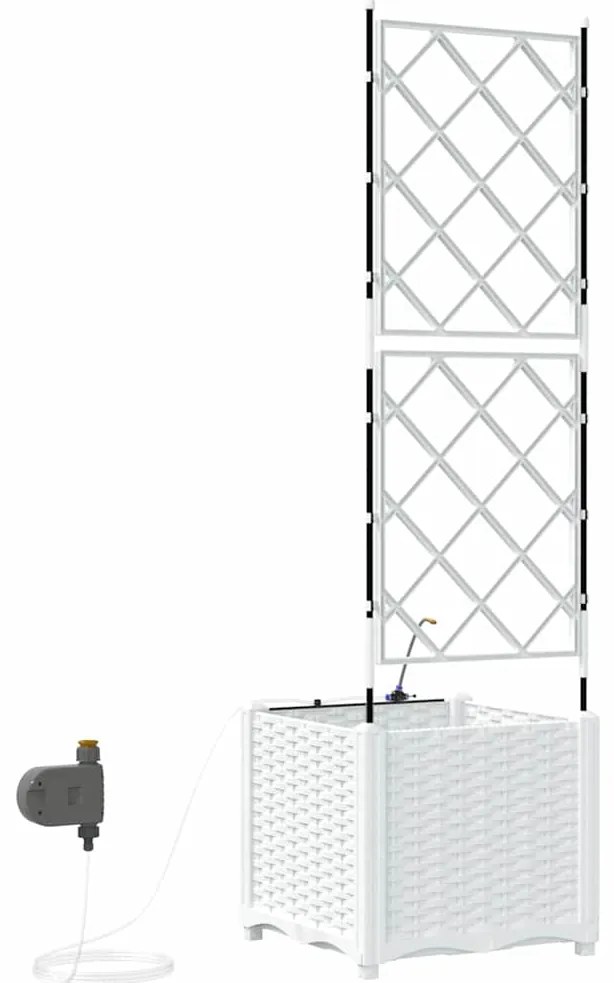 Jardineiras de Jardim 1 pc Branco 40 x 40 x 142 cm Plástico