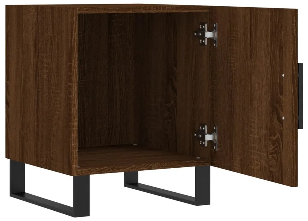 Mesa cabeceira 2pcs 40x40x50cm deriv. madeira carvalho castanho