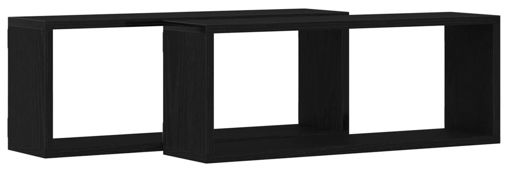Prateleiras de Parede vidaXL 2 Peças Carvalho Preto 60x15x23 cm Feitas