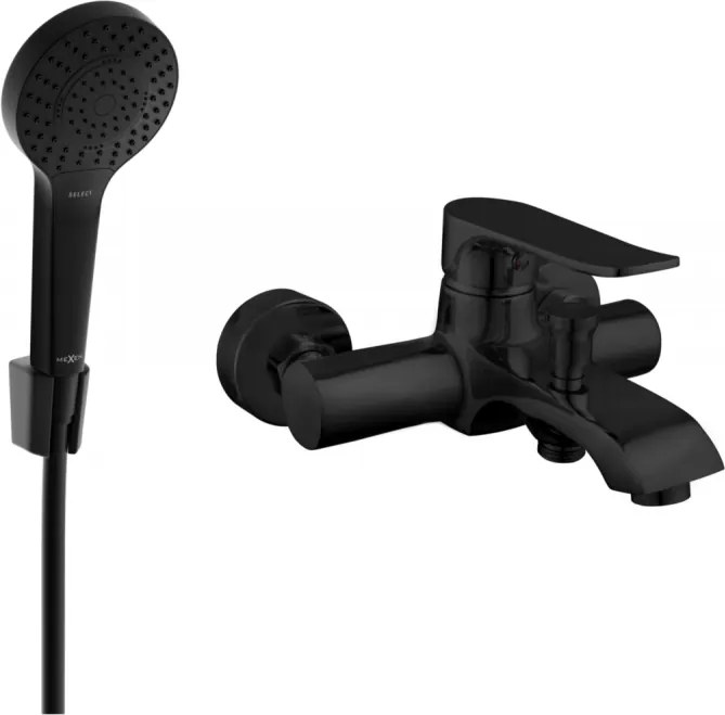 Mexen Pecos R05 misturadora de banheira com conjunto de chuveiro, preto - 7273R05-70