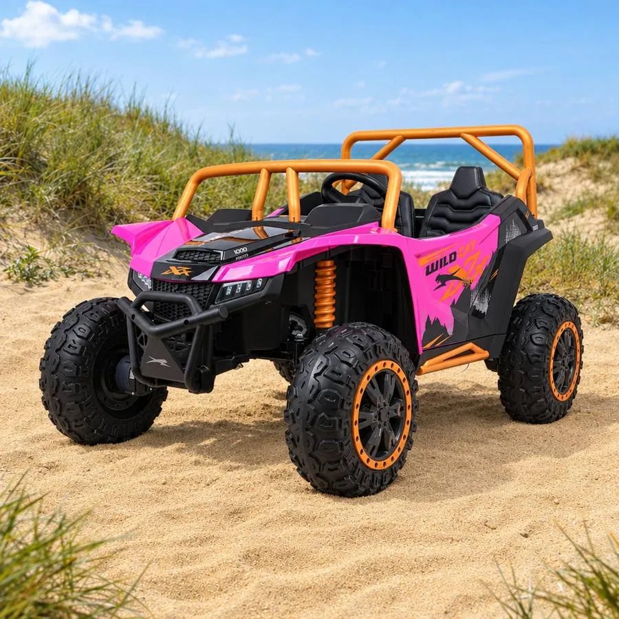 Buggy elétrico para Crianças 24V, 4x4 Arctic Cat WILDCAT XX, 2 Lugares Rodas Espuma EVA, assento couro Rosa