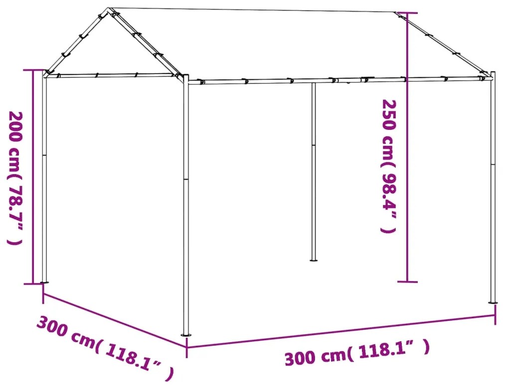 Tenda com toldo 3x3 m aço e tecido bege