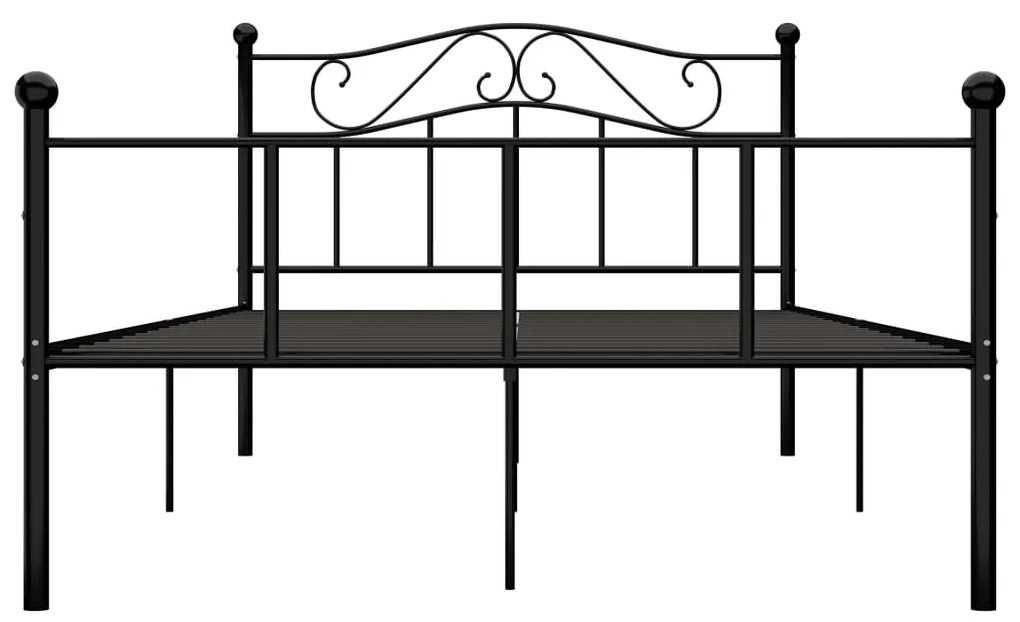 Estrutura de cama em metal 140x200 cm preto