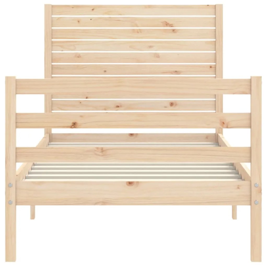 Estrutura de cama com cabeceira 90x200 cm madeira maciça