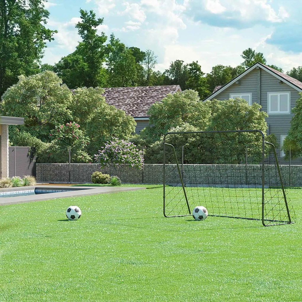 Baliza de futebol para crianças 300 x 120 x 205 cm Preta