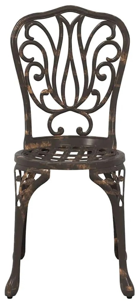 Conjunto de Bistrô de Jardim 3 Peças vidaXL Bronze em Alumínio Fundido