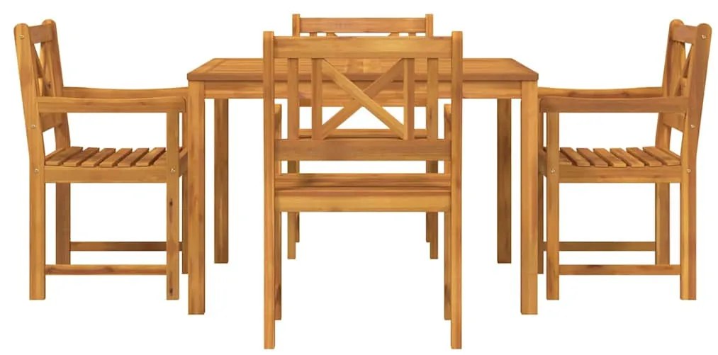 Conjunto de Jantar para o Jardim 5 Peças em Madeira de Acácia