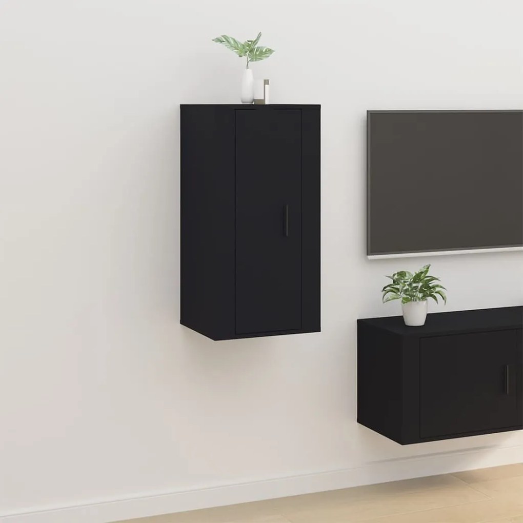 vidaXL Móvel de TV de parede 40x34,5x80 cm preto
