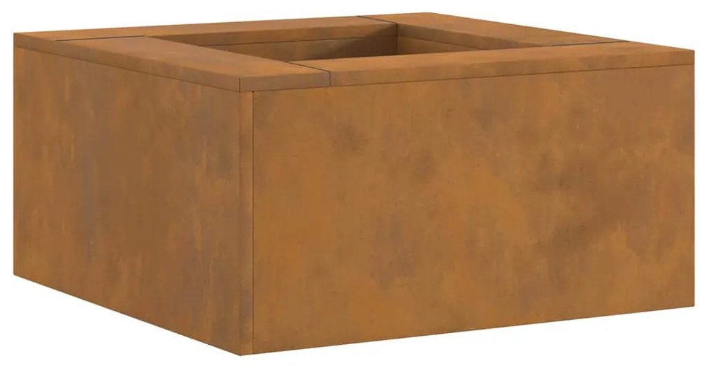 Fogueira Quadrada 60x60x30 cm em Aço Envelhecido