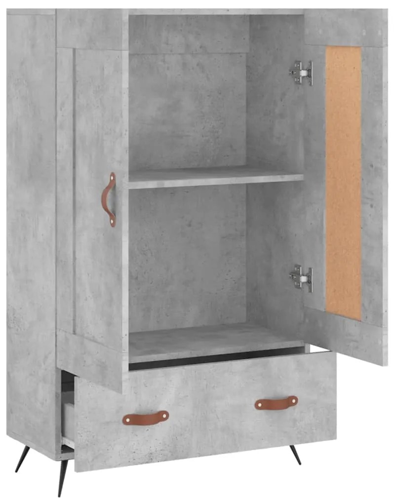 Aparador alto 69,5x31x115 cm derivados de madeira cinza-cimento