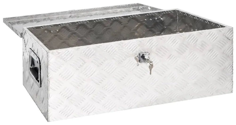 Caixa de arrumação 80x39x30 cm alumínio prateado