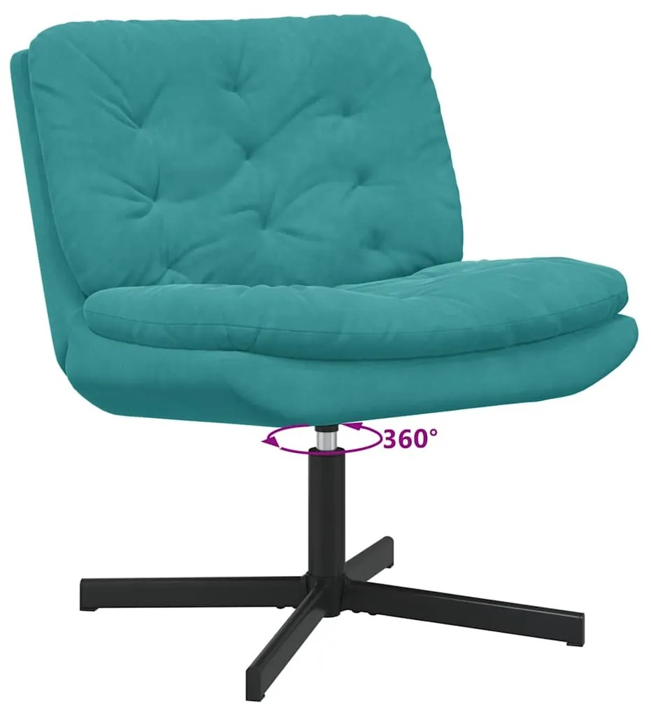 Cadeira Relaxante Giratória Turquesa 63 x 75 x 76 cm Veludo