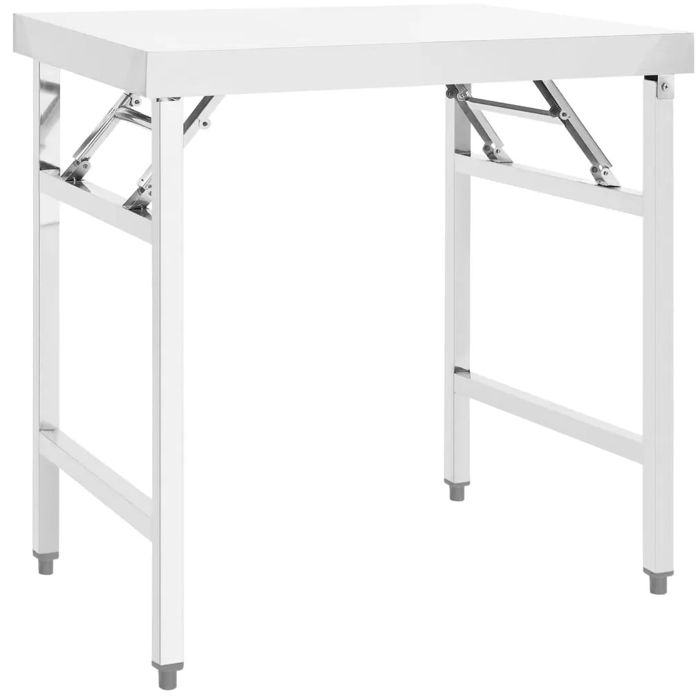 Mesa de trabalho de cozinha dobrável 85x60x80 cm aço inoxidável