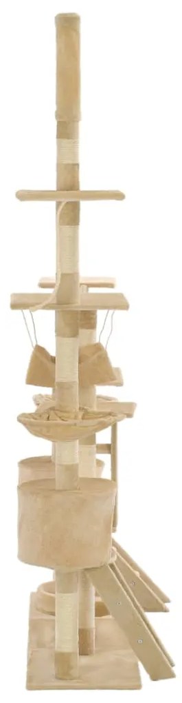 Árvore para gatos c/ postes arranhadores sisal 230-250 cm bege