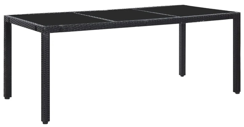 Conjunto de jantar para exterior 9 pcs vime PE preto
