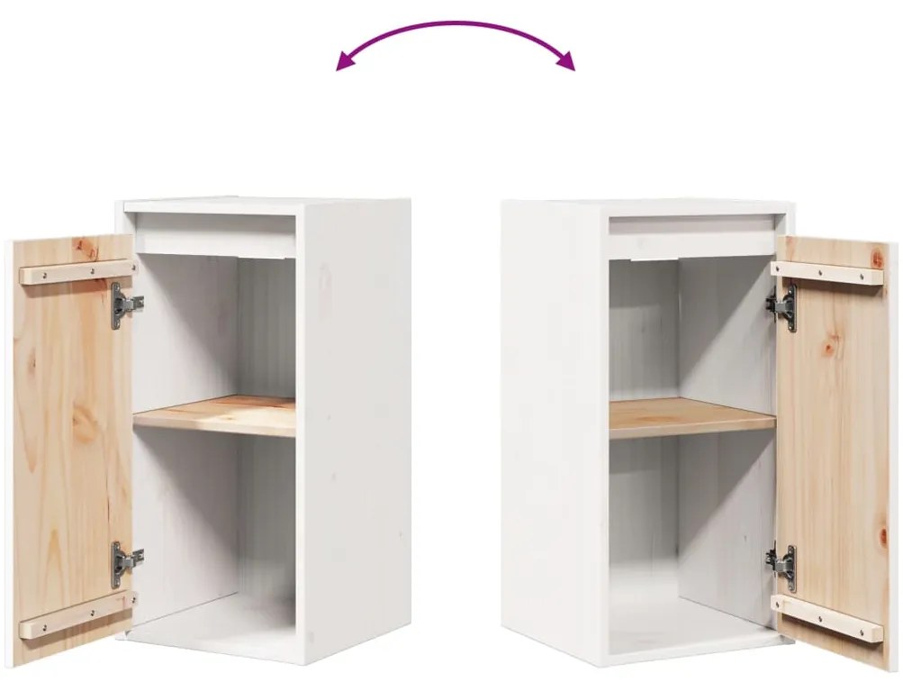 Mesas de cabeceira 2 pcs 30x30x60 cm pinho maciço branco