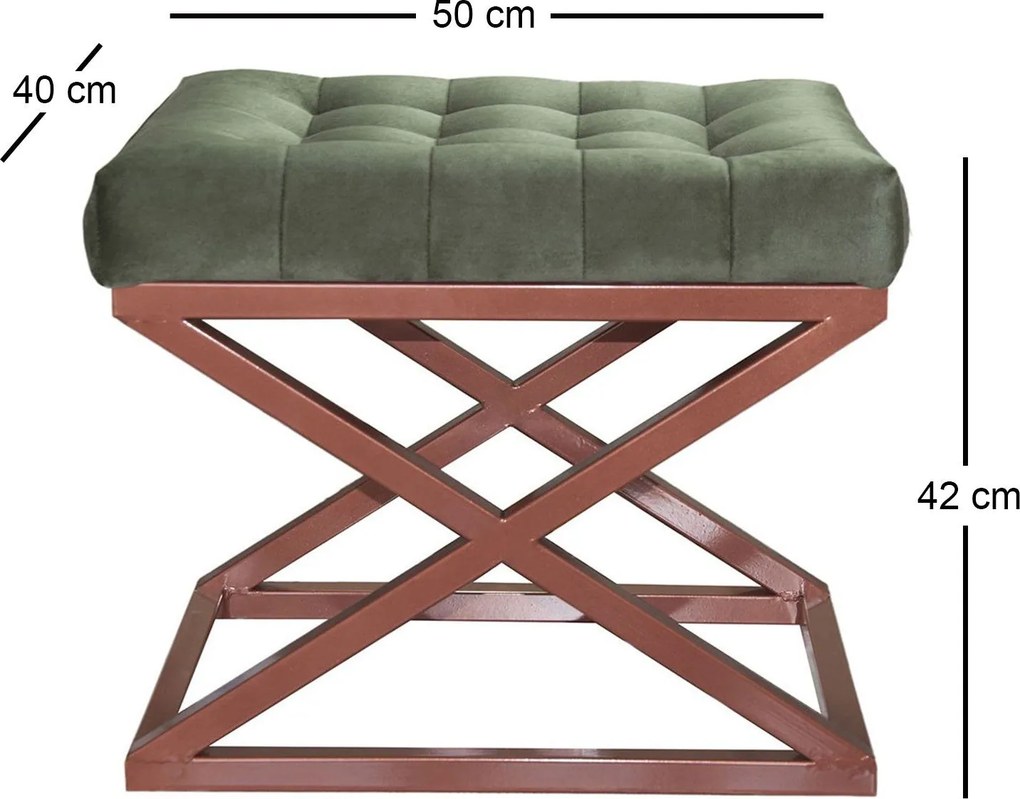 Pouffe Capraz – Copper Green – 50x42x40 cm