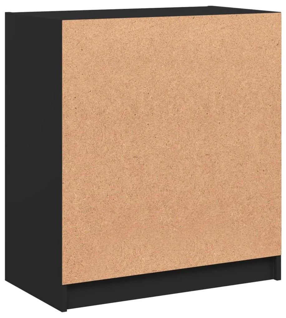 Armário de apoio c/ portas de vidro 68x37x75,5 cm preto