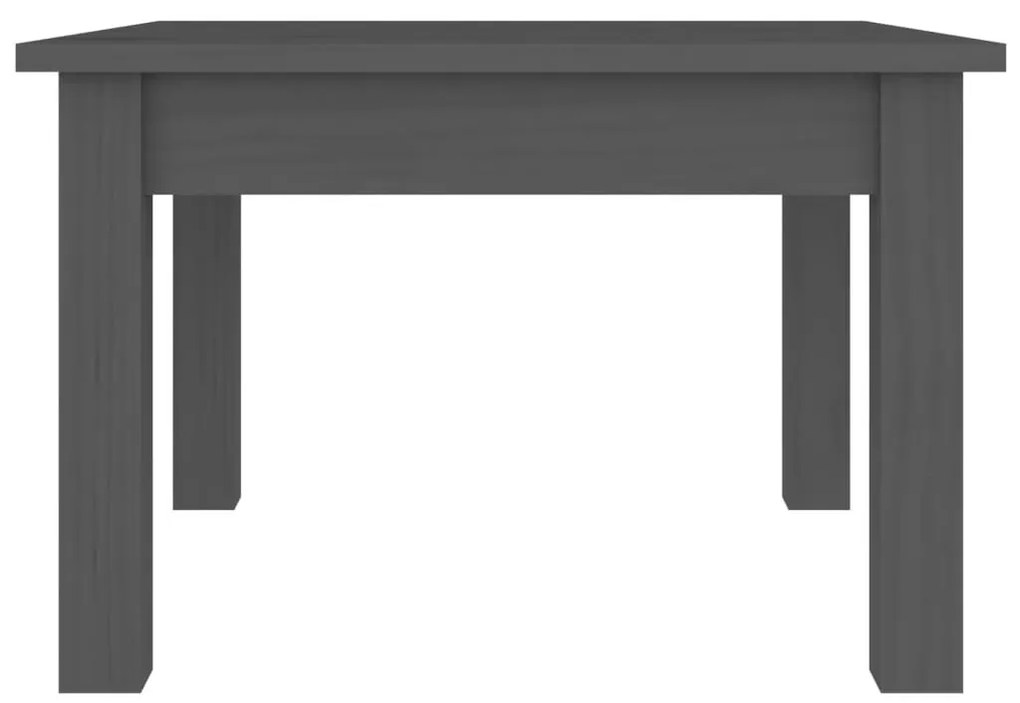 Mesa de centro 45x45x30 cm madeira de pinho maciça cinzento