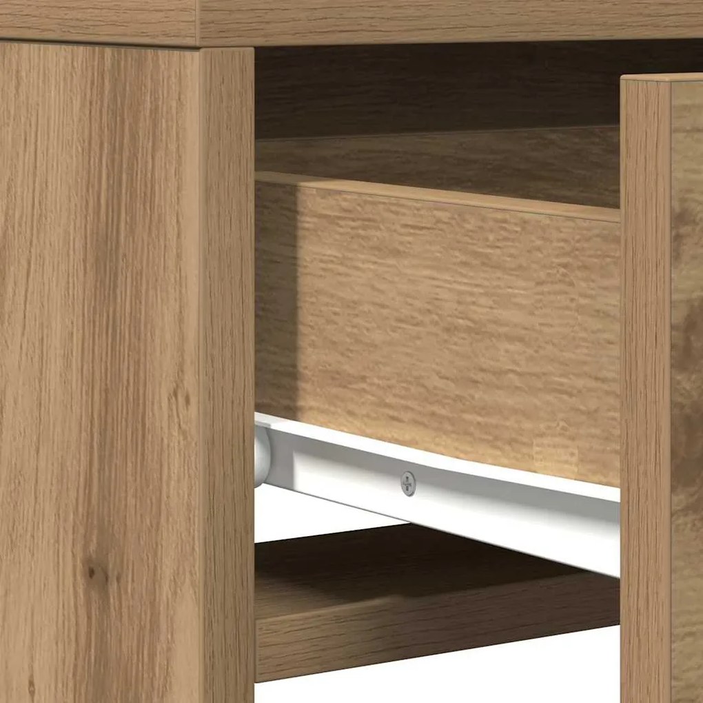 Mesa de Maquiagem vidaXL com Luzes LED Carvalho Artisan 50x41x140 cm
