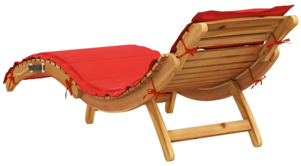 Espreguiçadeiras com almofadões 2 pcs acácia maciça vermelho