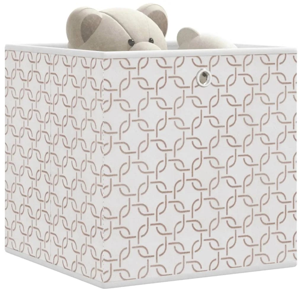 Caixas de arrumação dobráveis 10 pcs 32x32x32 cm TNT creme