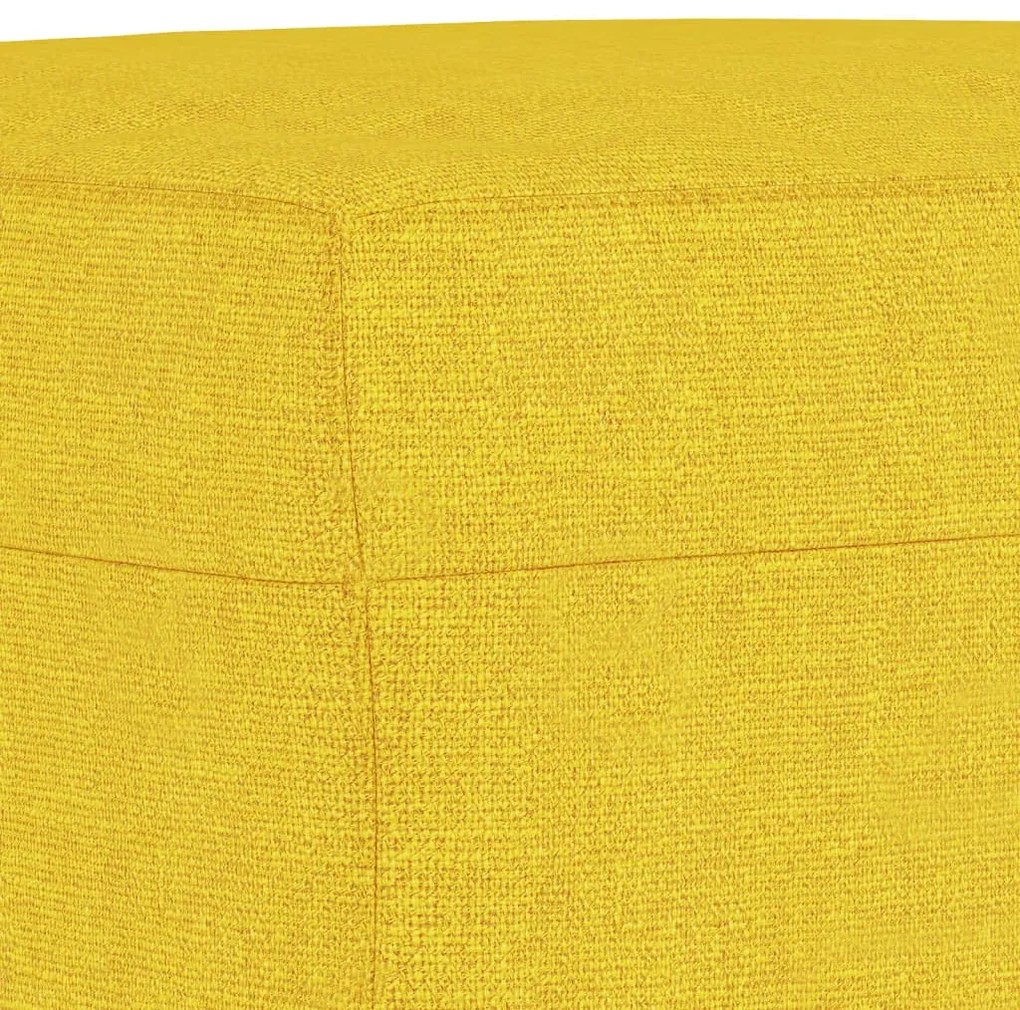 3 pcs conjunto de sofás com almofadões tecido amarelo-claro