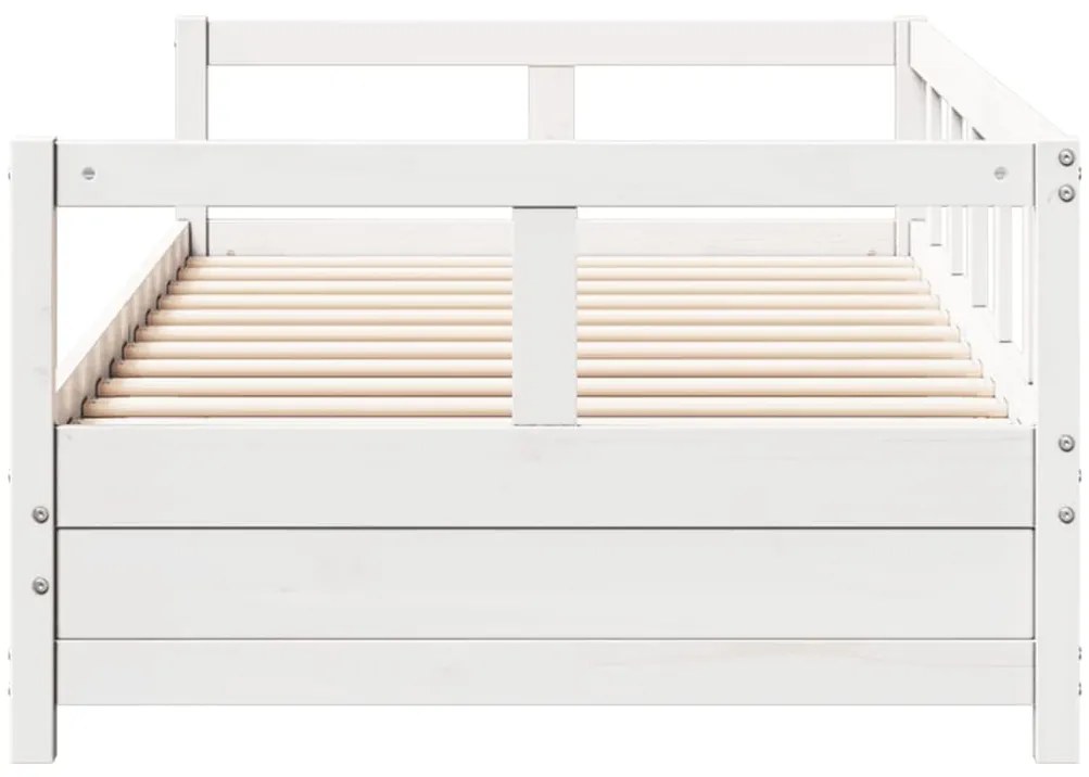 Sofá-cama sem colchão 90x200 cm madeira de pinho maciça branco