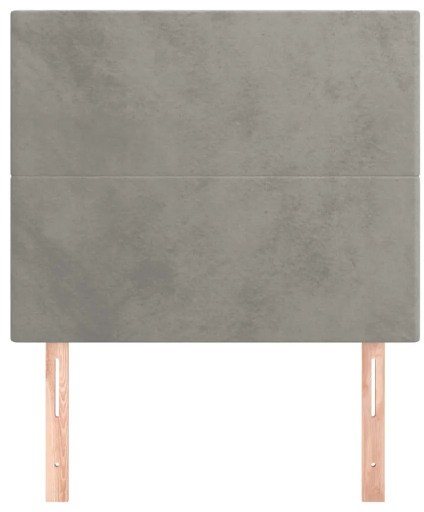 Cabeceira de cama 2 pcs veludo 90x5x78/88 cm cinzento-claro