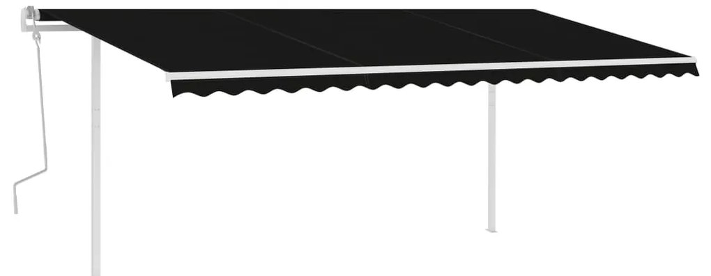 Toldo retrátil manual com postes 5x3 m antracite