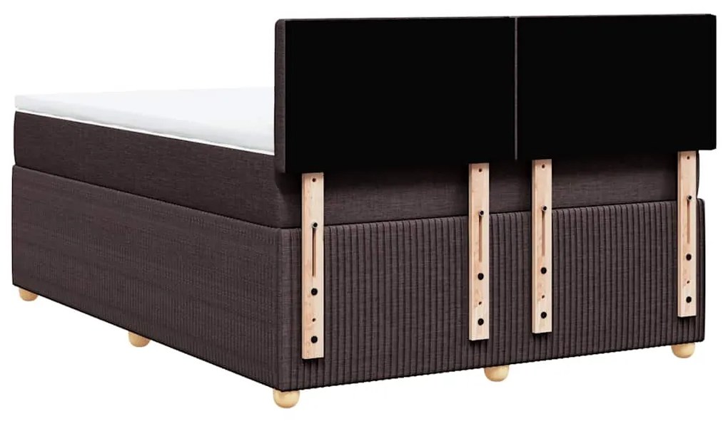 Cama com molas/colchão 160x200 cm tecido castanho-escuro