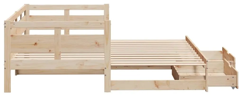 Sofá-cama com gavetão e gavetas sem colchão 90x200 cm