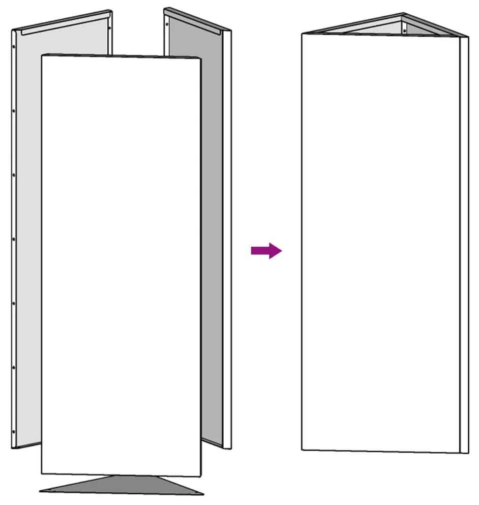 Vaso/floreira jardim 2pcs triangular 50x43x75cm aço galvanizado
