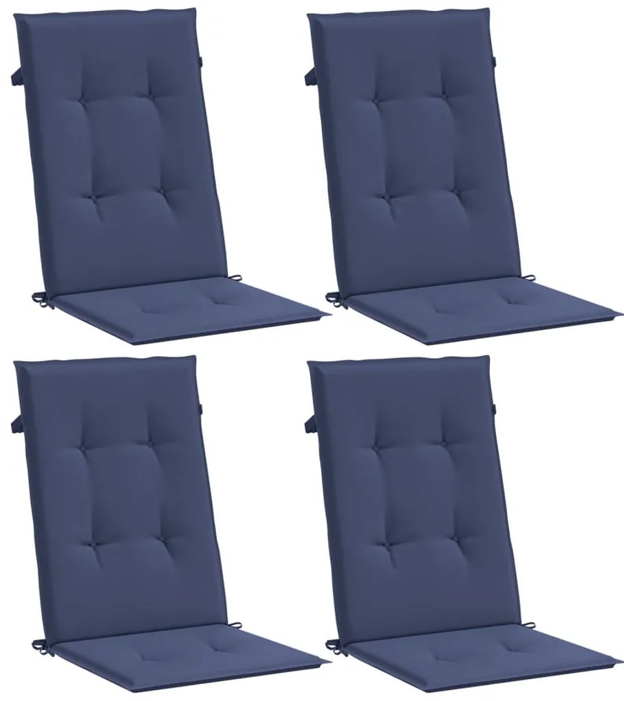 Almofadões cadeira encosto alto 4pcs tecido azul-marinho