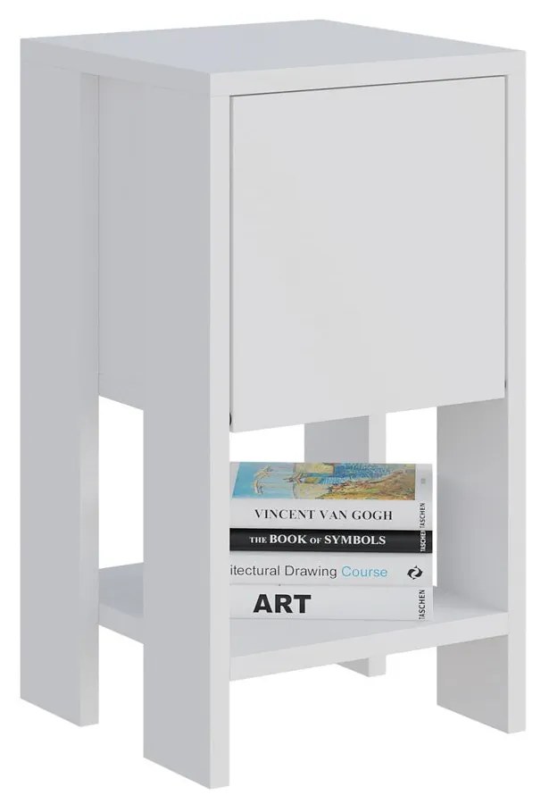 Mesa de Cabeceira Ema – Branco – 30x55x30 cm