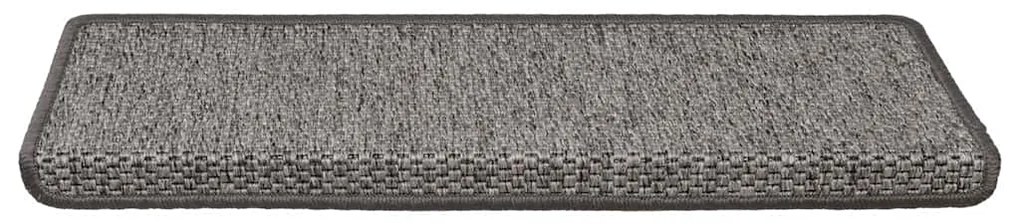 Tapetes escada adesivos aspeto sisal 30pcs 65x21x4 cinza e bege