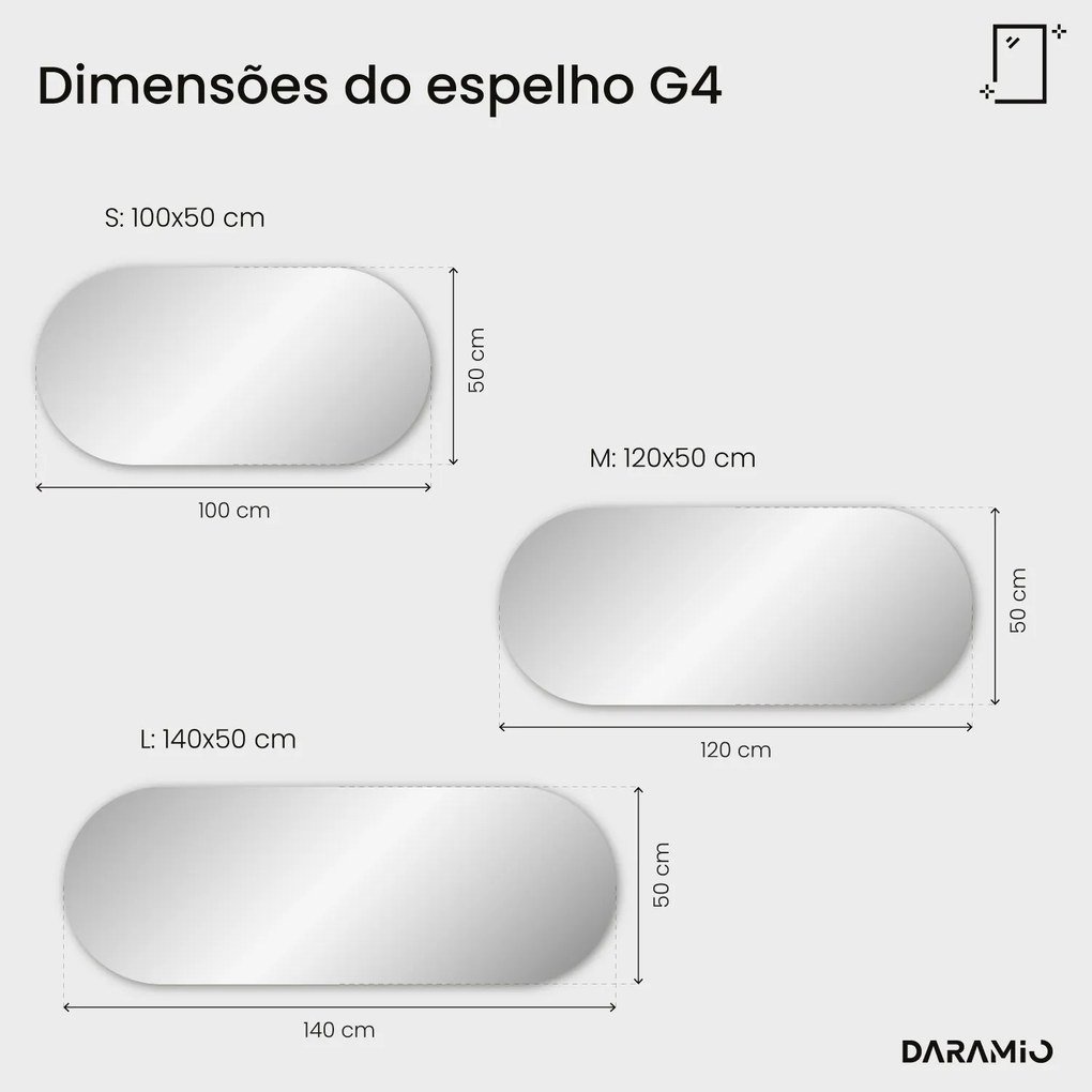 Espelho oblongo com luz G4