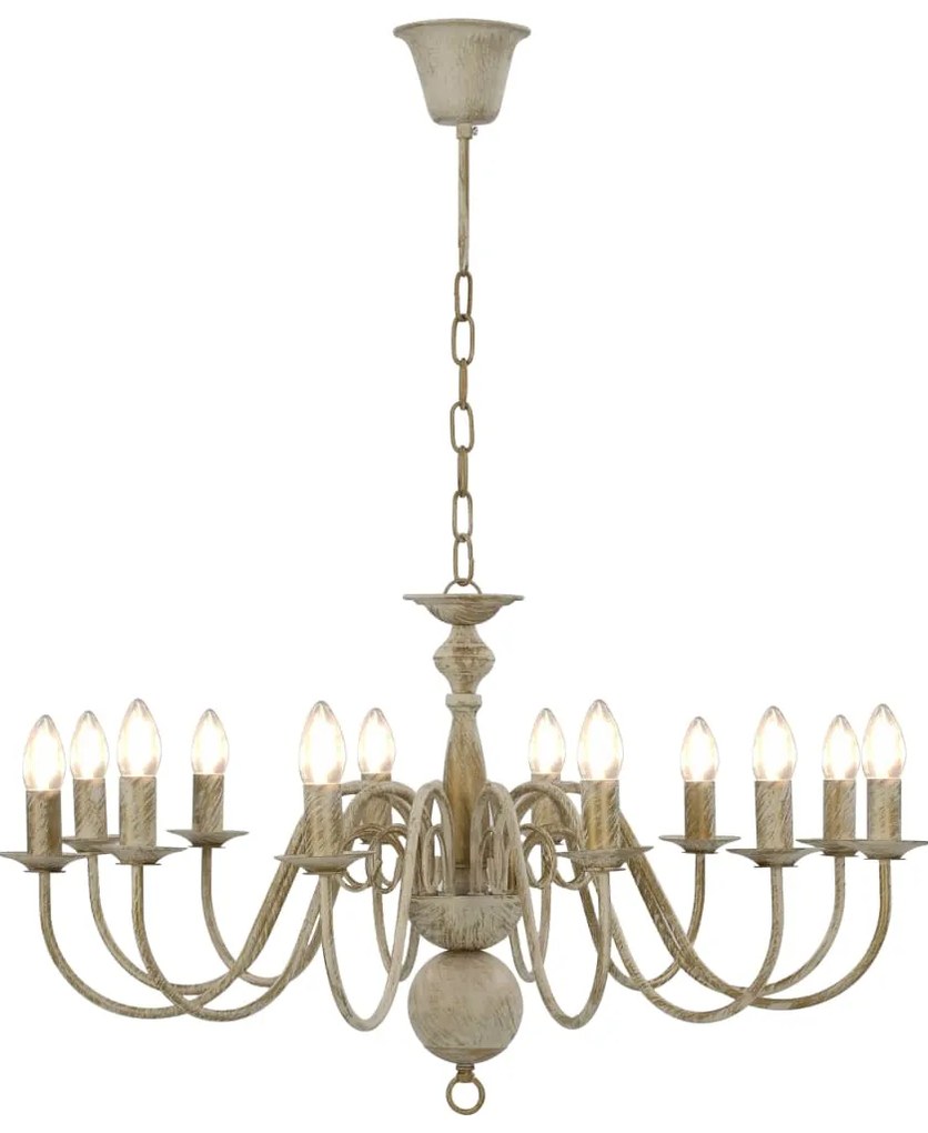 Lustre antigo de 12 lâmpadas E14 branco