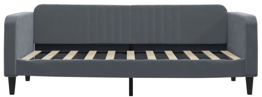 Sofá-cama c/ gavetão e gavetas 90x190 cm veludo cinzento-escuro