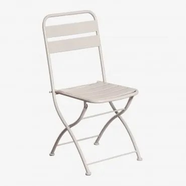 Pack De 2 Cadeiras De Jantar Dobráveis Em Aço Janti Tapioca Bege - Sklum