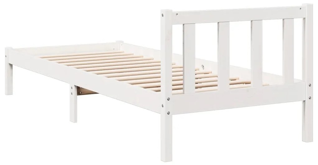 Cama extra longa sem colchão 100x220 cm pinho maciço branco
