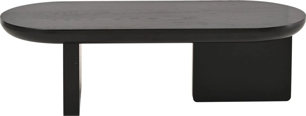 Mesa de centro moderna e minimalista com tampo oval, Preto | AOSOM Portugal