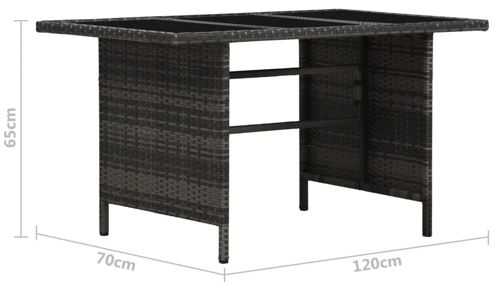 4 pcs conjunto lounge de jardim c/ almofadões vime PE cinzento