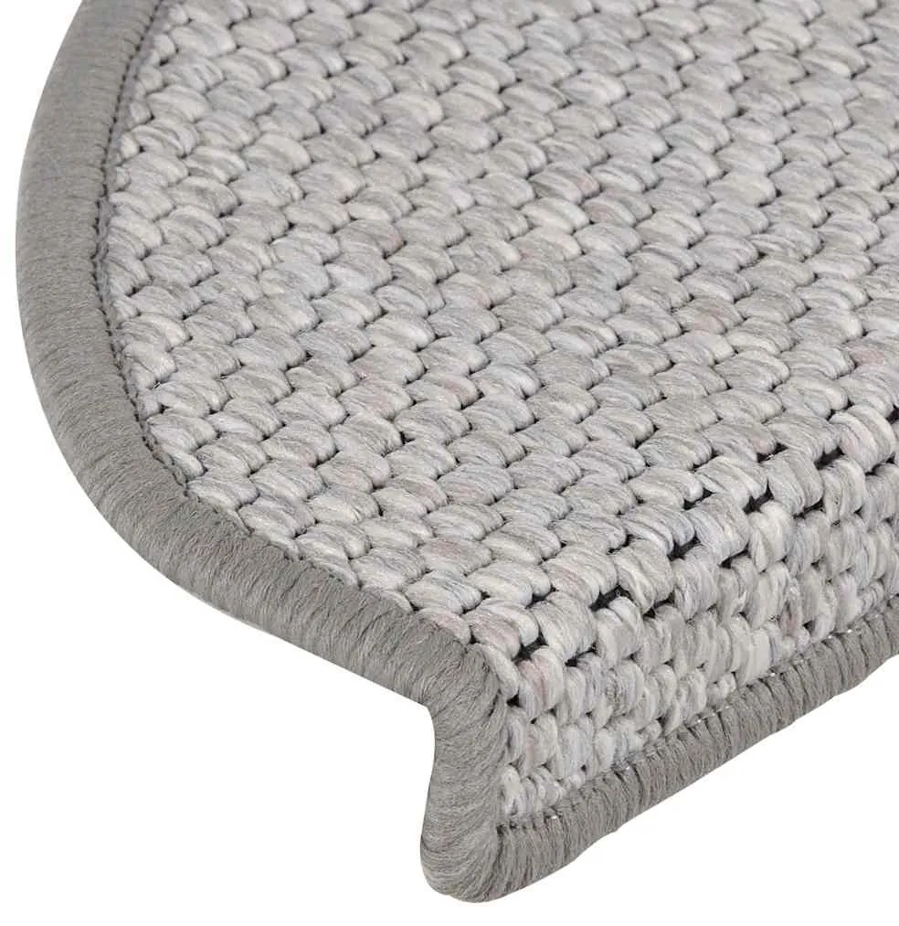 Tapetes escada adesivos aspeto sisal 30 pcs 65x21x4cm platina