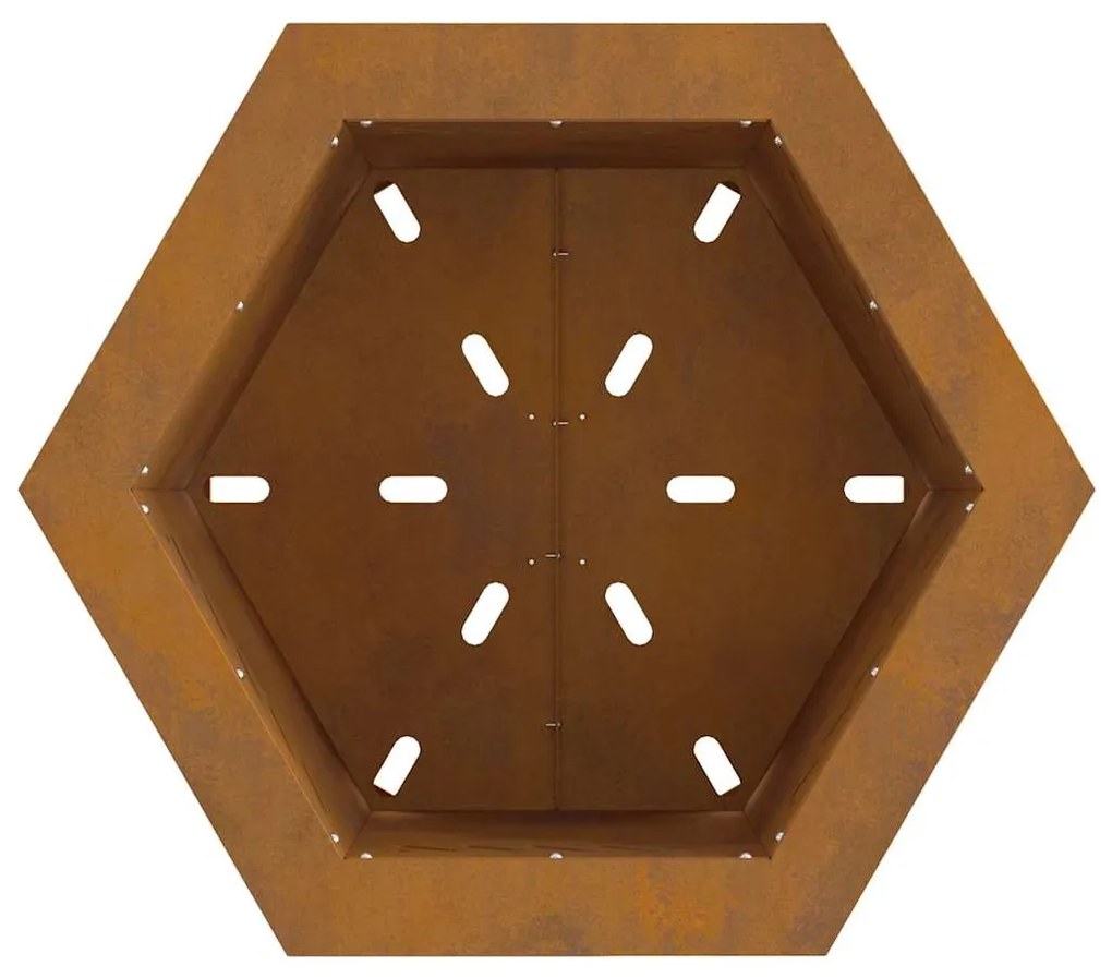 Fogo Sem Fumaça Hexagonal 48x48x51 cm Aço Envelhecido