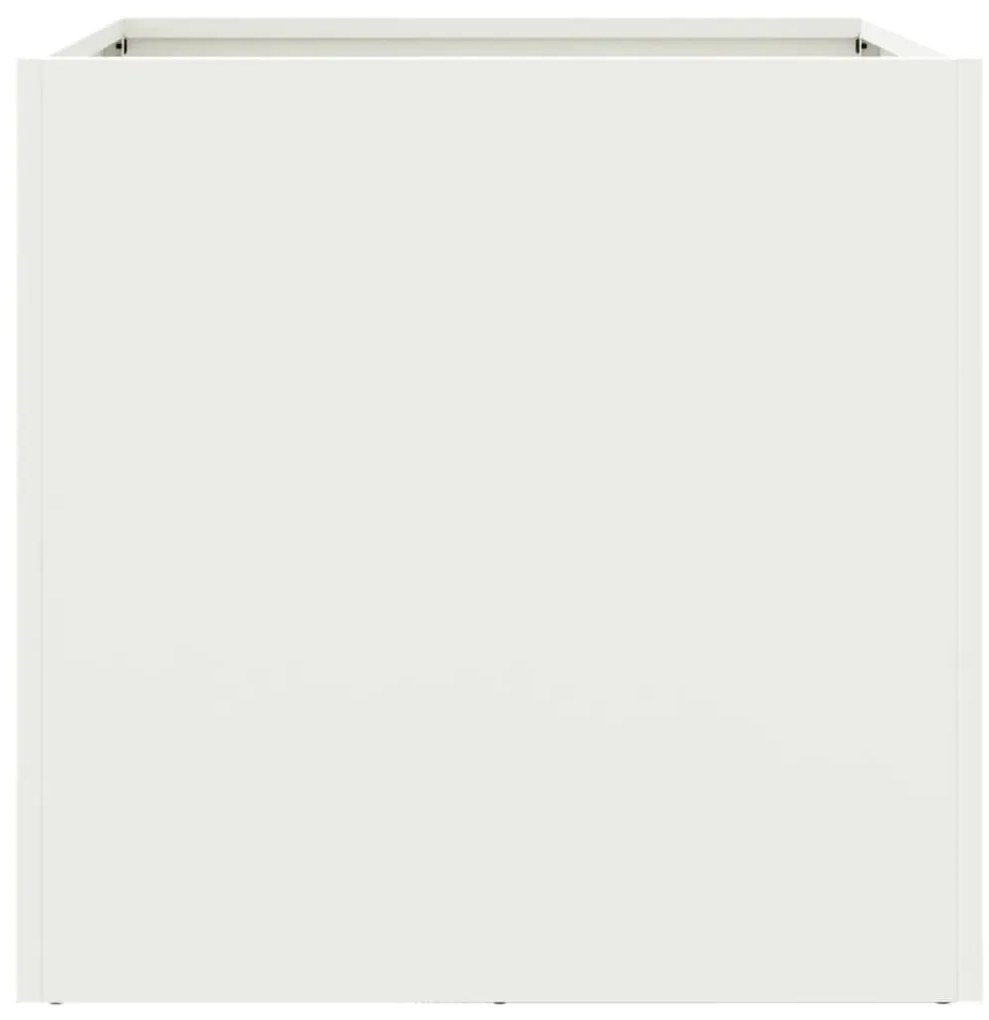 Vaso/floreira 49x47x46 cm aço branco