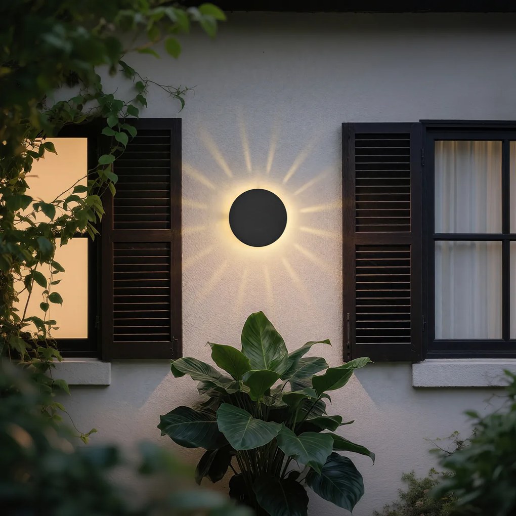 Candeeiro de parede exterior preto incluindo LED IP54 - Soleil