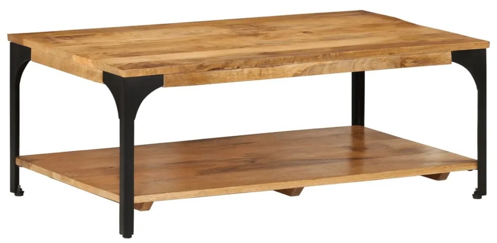 Mesa de centro 2 prateleiras 100x55x38cm mangueira maciça e aço